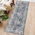 thumbnail image 1 of HOMERRY Modern Vintage Floral Washable 2' x 6' Runner Rug Non-Skid Low Pile Rug Gray Boho Kitchen Doormat, 1 of 6