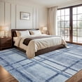 thumbnail image 1 of HOMERRY Plaid Print Non Slip Area Rug 8' x 10' for Living Room Washable Indoor Carpet, Blue, 1 of 5