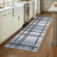 thumbnail image 1 of HOMERRY Plaid Print Runner 2' x 6' for Hallway Modern Washable Throw Rugs for Kitchen Indoor Carpet, Gray, 1 of 5