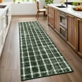 thumbnail image 1 of HOMERRY Plaid Print Runner 2' x 6' for Hallway Modern Washable Throw Rugs for Kitchen Indoor Carpet, Green, 1 of 5