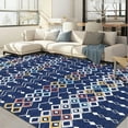thumbnail image 1 of HOMERRY Rug 6' x 9' Area Rug for Living Room Boho Abstract Geometric Washable Bedroom Non-Slip Carpet for Home Decor, Navy Blue, 1 of 6