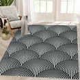 thumbnail image 1 of HOMERRY Rugs for Living Room 5' x 7' Washable Non Slip Soft Indoor Carpet Contemporary Stripes Print Accent Rug for Bedroom Black, 1 of 7