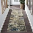 thumbnail image 1 of HOMERRY Runner Rug 2' x 6' Abstract Area Rug for Living Room Low Pile Carpet, Navy/Taupe, 1 of 5