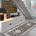 thumbnail image 1 of HOMERRY Runner Rug 2' x 6' Washable Floral Geometric Hallway Runner Carpet for Doorway Bedside, Black, 1 of 6