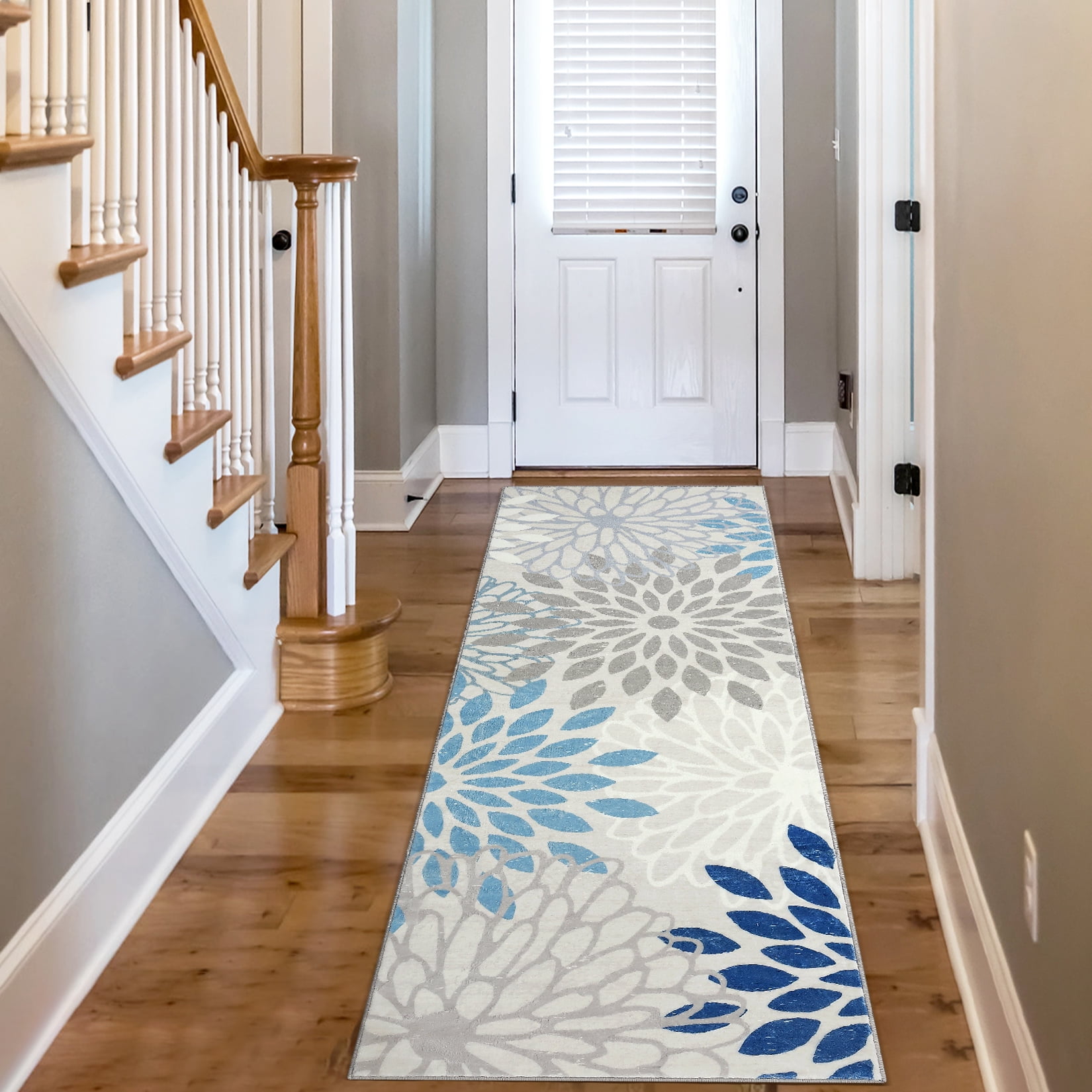 HOMERRY Runner Rug 2' x 6' Washable Floral Geometric Hallway Runner