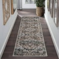 thumbnail image 1 of HOMERRY Runner Rug 2' x 6' Washable Floral Geometric Hallway Runner Carpet for Doorway Bedside, Brown, 1 of 7