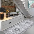 thumbnail image 1 of HOMERRY Runner Rug 2' x 6' Washable Floral Geometric Hallway Runner Carpet for Doorway Bedside, Gray, 1 of 6