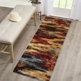 thumbnail image 1 of HOMERRY Runner Rug 2' x 6' Washable Modern Abstract Hallway Runner Carpet for Doorway Bedside, Red/Sandy, 1 of 5