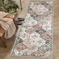 thumbnail image 1 of HOMERRY Runner Rug 2' x 6' Washable Modern Moroccan Trellis Floral Hallway Runner Carpet for Doorway Bedside, Pink/Gray, 1 of 5