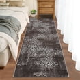 thumbnail image 1 of HOMERRY Runner Rug 2x6 Distressed Floral Indoor Washable Rug for Hallway Bohemian Contemporary Rug, Brown, 1 of 7