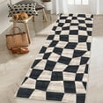 thumbnail image 1 of HOMERRY Runner Rug 2x6 Modern Plaid Indoor Washable Rug for Hallway Bohemian Contemporary Rug, Brown, 1 of 7