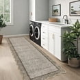 thumbnail image 1 of HOMERRY Scalloped Border Runner 2' x 6' for Hallway Modern Washable Throw Rugs for Kitchen Indoor Carpet, Brown, 1 of 7