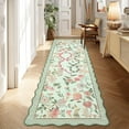 thumbnail image 1 of HOMERRY Scalloped Snake Animal Floral Print Runner 2' x 6' for Hallway Modern Washable Throw Rugs for Kitchen Indoor Carpet, Green, 1 of 5