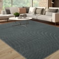 thumbnail image 1 of HOMERRY Soild Area Rug 9' x 12' Rug for Living Room Vintage Wave Lines Rug Soft Plush Floor Cover for Bedroom Throw Carpet Indoor Non-Slip, Dark Gray, 1 of 7