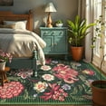 thumbnail image 1 of HOMERRY Washable 5' x 7' Area Rug for Living Room Modern Green Floral Pattern Indoor Carpet, 1 of 5