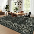 thumbnail image 1 of HOMERRY Washable 9' x 12' Area Rug for Living Room Farmhouse Modern Floral Bordered Black Rug Non Slip Large Indoor Carpet, 1 of 7