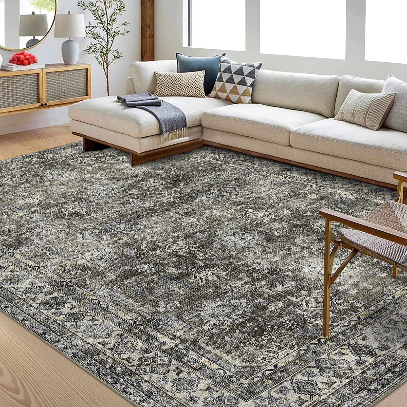 HOMERRY Washable 9' x 12' Area Rug for Living Room Large Modern Boho ...