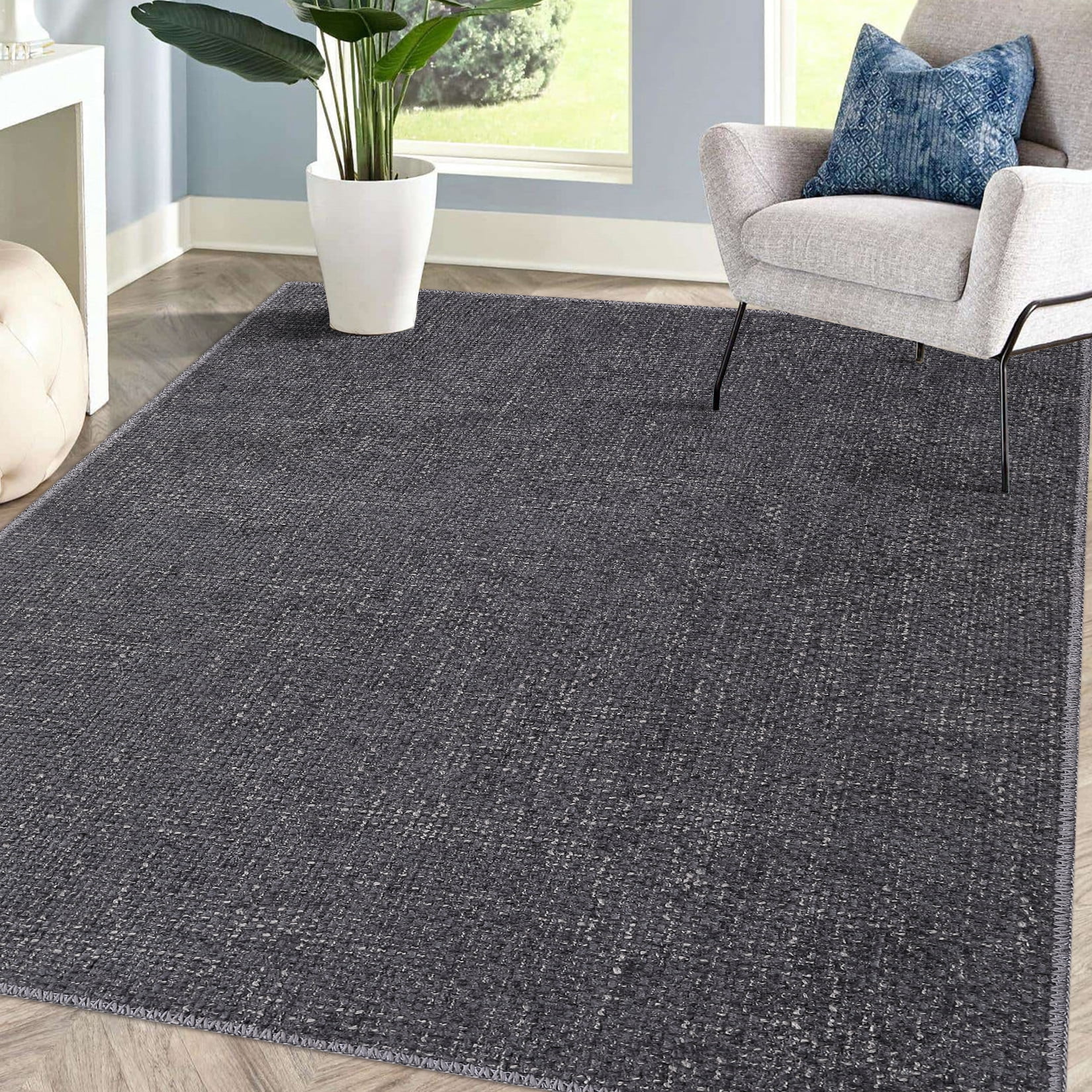 Solid Rug HOMERRY Washable 9' x 12' Area Rug for Living Room Large Modern Solid ...
