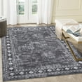 thumbnail image 1 of HOMERRY Washable Area Rug 5' x 7' Geometric Border Indoor Carpet for Living Room Non-Slip Floor Cover, Gray, 1 of 6