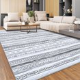 thumbnail image 1 of HOMERRY Washable Area Rug 5' x 7' Modern Rug Pearl Velvet Area Rug Moroccan Geometric Area Rug for Living Room Bedroom Non-Slip Accent Rug, Gray, 1 of 6