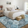thumbnail image 1 of HOMERRY Washable Area Rug 5' x 7' Moroccan Trellis Floral Area Rug for Living Room Bedroom Non-Slip Accent Rug, Blue, 1 of 5