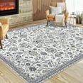 thumbnail image 1 of HOMERRY Washable Area Rug 5' x 7' Vintage Floral Area Rug for Living Room Bedroom Non-Slip Accent Rug, Gray/Green, 1 of 7