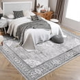 thumbnail image 1 of HOMERRY Washable Area Rug 9' x 12' Rug for Living Room Floral Pattern Carpet, Gray, 1 of 6