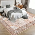 thumbnail image 1 of HOMERRY Washable Area Rug 9' x 12' Rug for Living Room Floral Pattern Carpet, Rust Red, 1 of 6