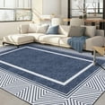 thumbnail image 1 of HOMERRY Washable Area Rug 9' x 12' Rug for Living Room Geometric bordered Pattern Carpet, Blue, 1 of 7