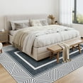 thumbnail image 1 of HOMERRY Washable Area Rug 9' x 12' Rug for Living Room Geometric bordered Pattern Carpet, Dark Gray, 1 of 7