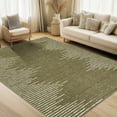 thumbnail image 1 of HOMERRY Washable Indoor Carpet Geometric Border Striped Area Rug for Living Room, Camel 5' x 7', 1 of 5