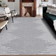 thumbnail image 1 of HOMERRY Washable Indoor Carpet Geometric Border Striped Area Rug for Living Room, Gray 4' x 6', 1 of 5