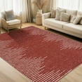 thumbnail image 1 of HOMERRY Washable Indoor Carpet Geometric Border Striped Area Rug for Living Room, Red 8' x 10', 1 of 5