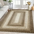 thumbnail image 1 of HOMERRY Washable Rug 3x5 Braided Pattern Low Pile Entryway Rug Boho Geometric Foldable Rug, Beige/Taupe, 1 of 7