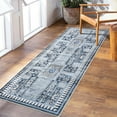 thumbnail image 1 of HOMERRY Washable Runner Rug 2' x 8' Floral Geometric Area Rug for Living Room, Blue, 1 of 5