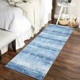 thumbnail image 1 of HOMERRY Washable Runner Rug 2x6 Bathroom Damask Floral Rug Runner Vintage Distressed Kitchen Rug, Blue, 1 of 6