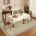 thumbnail image 1 of HOMERRY Washable Scalloped Print Area Rug for Living Room Non Slip Indoor Carpet Geometric Bordered Throw Rugs, 4' x 6' Natural, 1 of 5