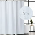 thumbnail image 1 of HOMERRY White Shower Curtain Fabric, Waffle Weave Polyester Fabric Shower Curtain for Bathroom with Grommet Top Design Washable, White, 72x96 Inch, 1 of 7