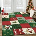 thumbnail image 1 of HOMERRY Xmas Rug Christmas Home Decor Area Rug Washable Non-slip 4' x 6' Modern Indoor Rug for Living Room Dining Room, Green/Red, 1 of 5