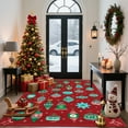 thumbnail image 1 of HOMERRY Xmas Rug Christmas Home Decor Bell Pattern Area Rug Washable Non-slip 4' x 6' Modern Throw Rug for Living Room Indoor Red Carpet, 1 of 5