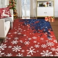thumbnail image 1 of HOMERRY Xmas Rug Christmas Home Decor Snowflake Pattern Area Rug Washable Non-slip 3' x 5' Modern Throw Rug for Living Room Indoor Red/Blue Carpet, 1 of 5