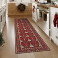 thumbnail image 1 of HOMERRY Xmas Rug Christmas Home Decor Tree Border Area Rug Washable Non-slip 2' x 10' Modern Rug for Kitchen Enterway Indoor Red Carpet, 1 of 5