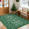 thumbnail image 1 of HOMERRY Xmas Rug Christmas Home Decor Tree Deer Print Area Rug Washable Non-slip 6' x 9' Modern Throw Rug for Living Room Indoor Green Carpet, 1 of 5