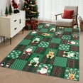 thumbnail image 1 of HOMERRY Xmas Rug Plaid Home Decor Carpet Indoor Modern Washable Non-slip Throw Rug for Living Room 5' x 7' Green, 1 of 5