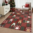 thumbnail image 1 of HOMERRY Xmas Rug Plaid Home Decor Carpet Indoor Modern Washable Non-slip Throw Rug for Living Room 5' x 7' Red, 1 of 5