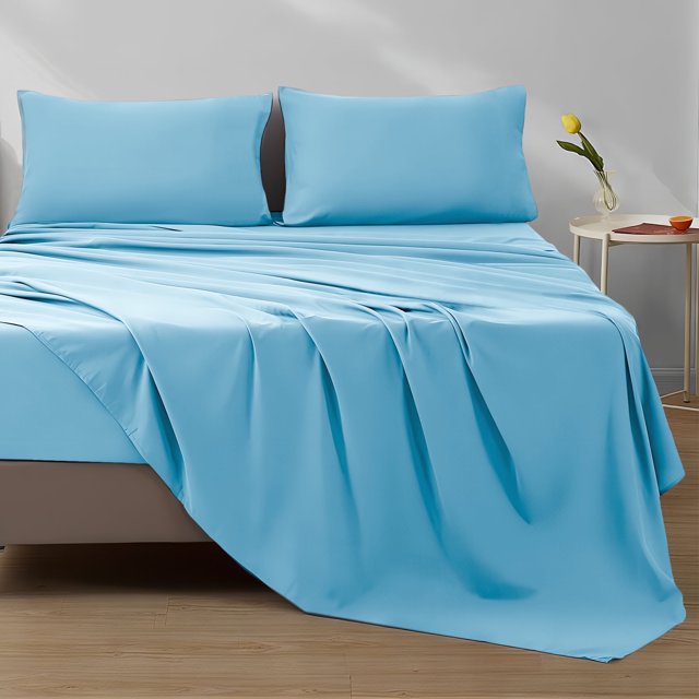 HOMES PERCEPTION 100 Cotton Jersey Sheets Queen, 4pcs Jersey Knit