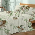 thumbnail image 1 of HOMES PERCEPTION 4 Pcs King Size Microfiber Sheet Sets – 16” Extra Deep Pocket Wrinkle Free Breathable Microfiber King Sheets (Lime Green Floral), 1 of 8
