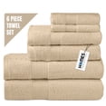 thumbnail image 1 of HOMES PERCEPTION 6 Count Solid Print Towels & Washcloths Set Tan, 1 of 7