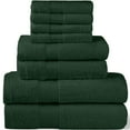 HOMES PERCEPTION 8 Pack Hunter Green Bath Towels Set, 2 Bath, 2 Hand