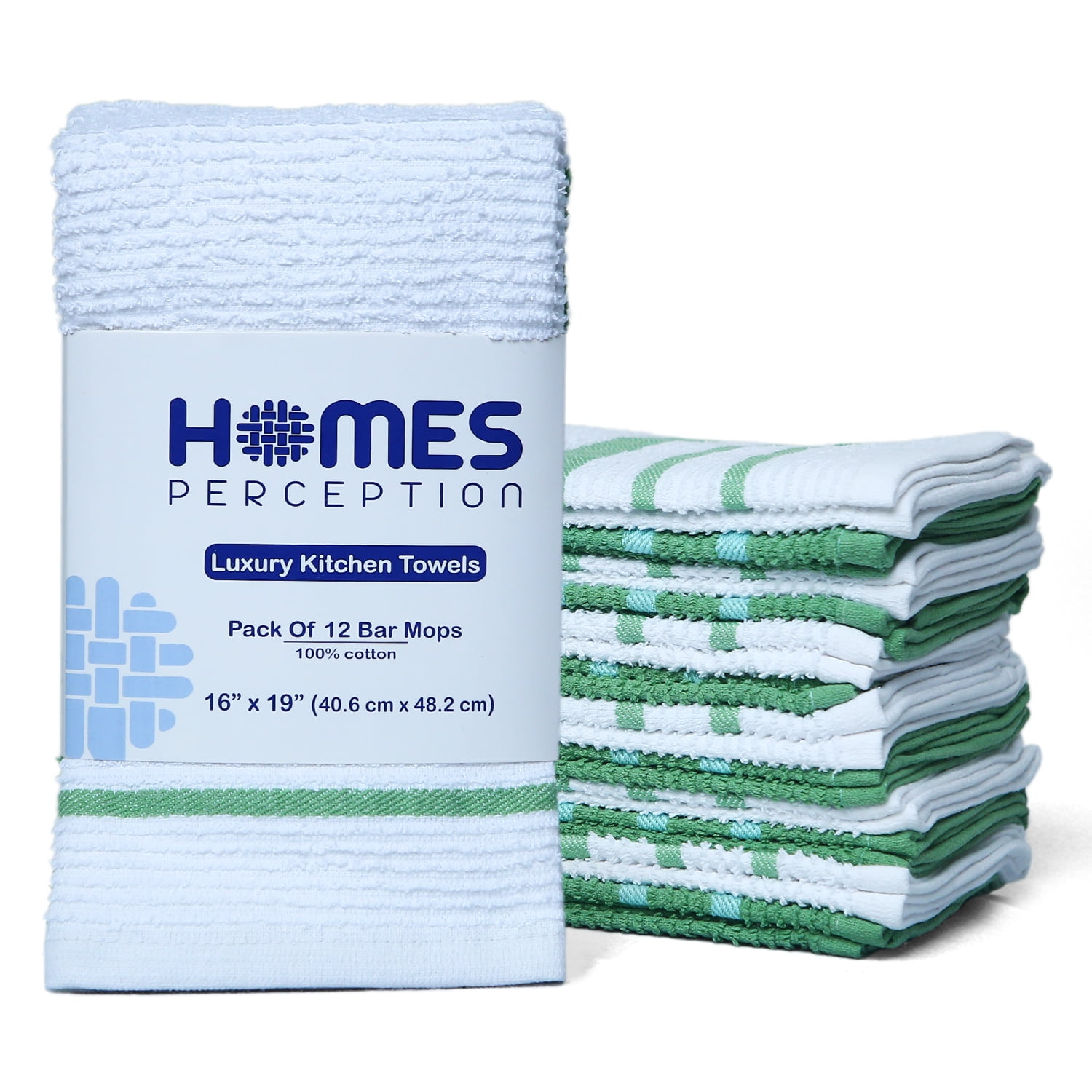 HOMES PERCEPTION Kitchen Towel and Dishcloth Set [Pack of 12] 16x19